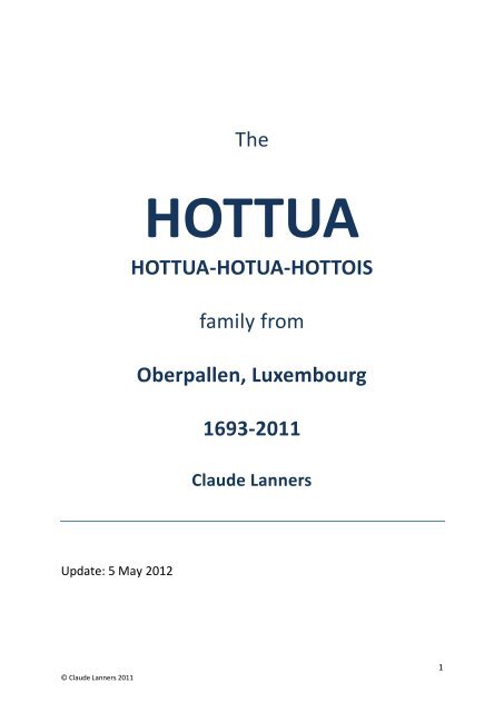 The HOTTUA-HOTUA-HOTTOIS family from Oberpallen - Lanners