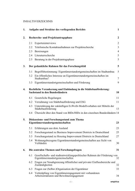 Eigentümerstandortgemeinschaften im Stadtumbau - Empirica