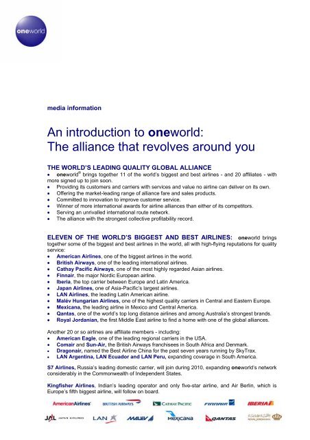 American Airlines - oneworld Member Airline