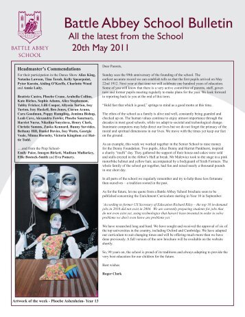 MAY20th newsletter001.indd - Battle Abbey School