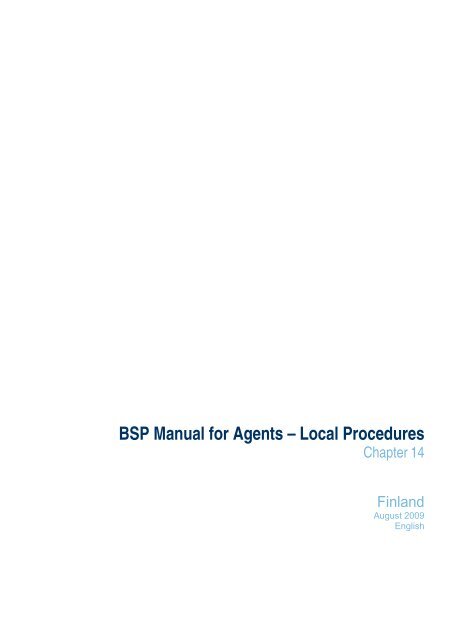 Bsp Manual For Agents Local Procedures Iata