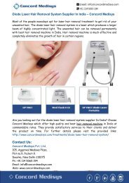 Diode Laser Hair Removal System Supplier In India – Concord Medisys