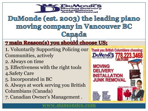 Vancouver Movers|Du Monde Moving
