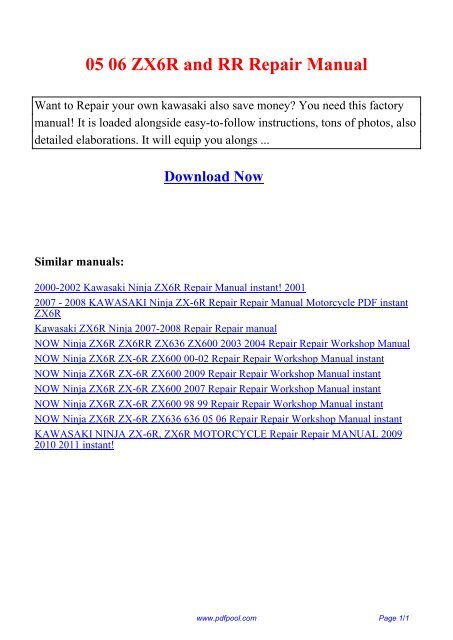 05 ZX6R SERVICE MANUAL visual data 4