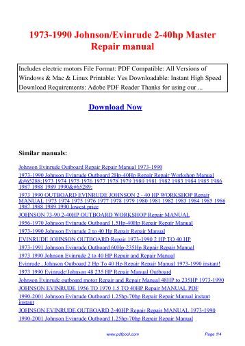 1973-1990 Johnson Evinrude 2-40HP Outboard Repair Manual 1989 1988 1987 86 B732 1973-1990 Johnson Evinrude 2-40HP Outboard Repair Manual 1989 1988 1987 86 B732