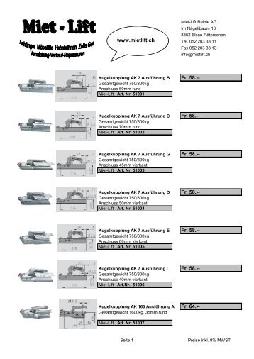Fr. 58. - Mietlift.ch
