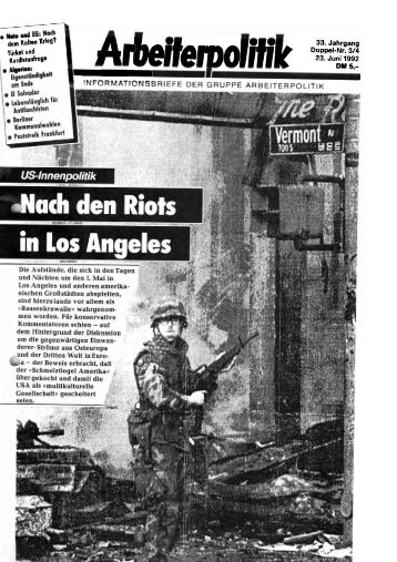 33. Jahrgang Nummer 3/4 - 23.06.1992 - der Gruppe Arbeiterpolitik