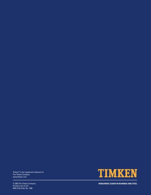 notes to consolidated financial statements - Timken