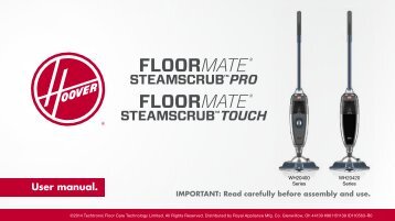 Hoover FloormateÂ® SteamScrub Touch - WH20420PC - Manual