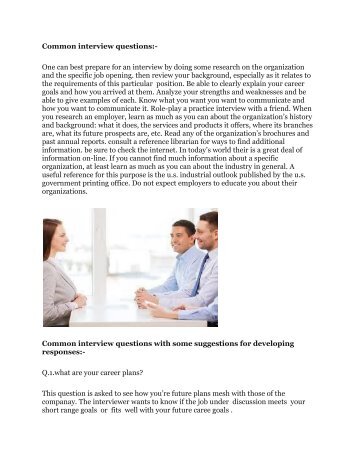 Common interview questions