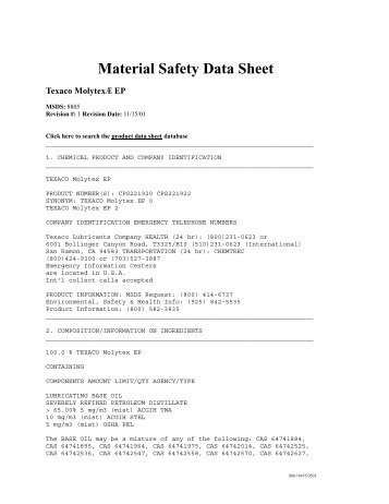 Material Safety Data Sheet - Timken