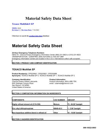 Material Safety Data Sheet Material Safety Data Sheet - Timken