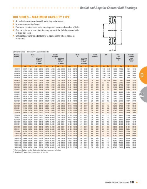 Ball Bearings Catalog - Timken