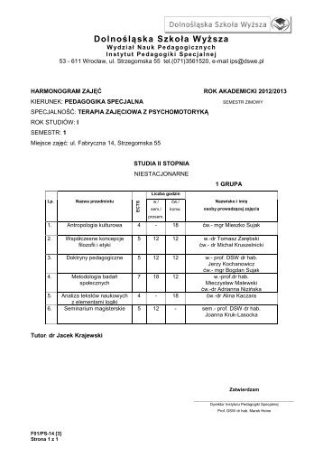 Instytut Pedagogiki Specjalnej - Dolnośląska Szkoła Wyższa