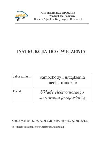 Układy elektronicznego sterowania przepustnicą - KATEDRA ...