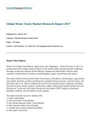 Global Water Truck Market Research Report 2017