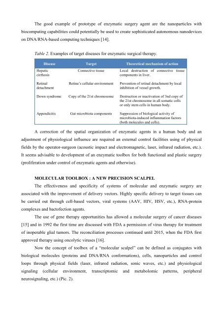 Foundations for Molecular and Enzymatic Functional Surgery