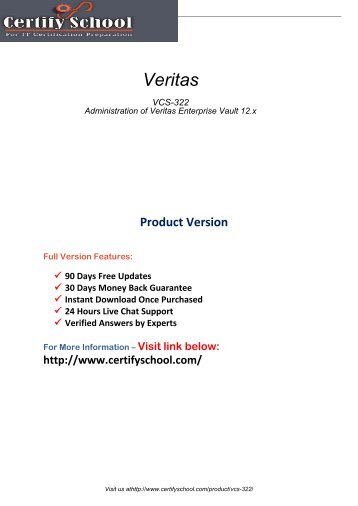 VCS-322 Exam Study Material