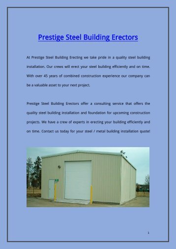 Prestige Steel Building Erectors