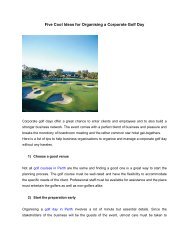 5 Cool Ideas to Manage a Corporate Golf Day