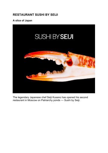 RESTAURANT SUSHI BY SEIJI