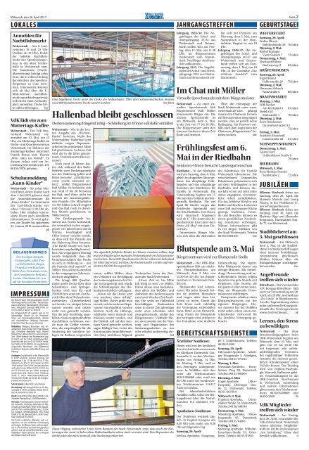 Wochen-Kurier 17/2017 - Lokalzeitung für Weiterstadt und Büttelborn