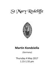 Martin Kondziella - St Mary Redcliffe Organ Concert Thursday 4 May 2017