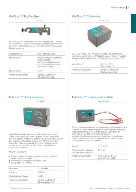 EducaTec AG - Vernier Katalog 2017 DE