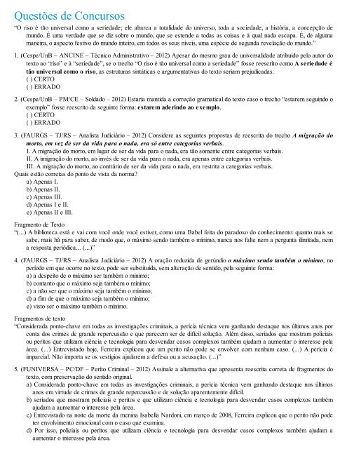 A Gramatica para Concursos - Fernando Pestana