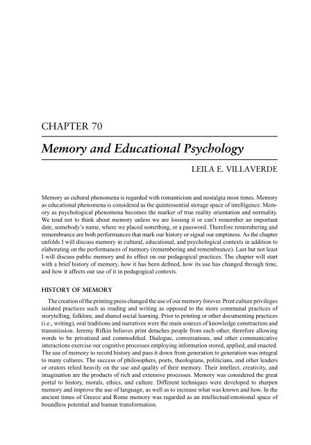 Educational Psychology—Limitations and Possibilities