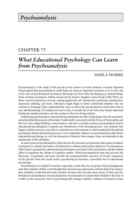 Educational Psychology—Limitations and Possibilities