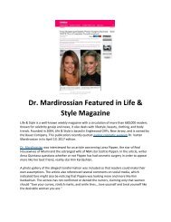 Dr. Mardirossian Featured in Life & Style Magazine