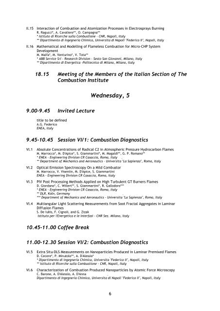 Combustion and Sustainable Development - Italian Section of the ...