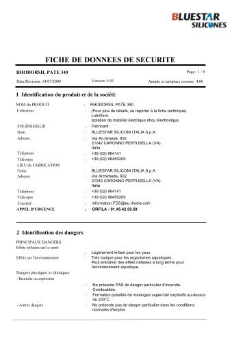 FICHE DE DONNEES DE SECURITE - MELPRO