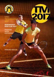 MSC Tennisheft Sommersaison 2017