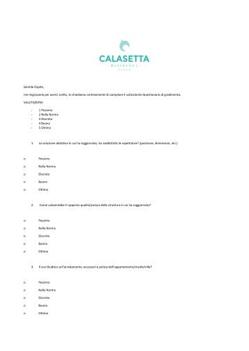 Feedback Calasetta