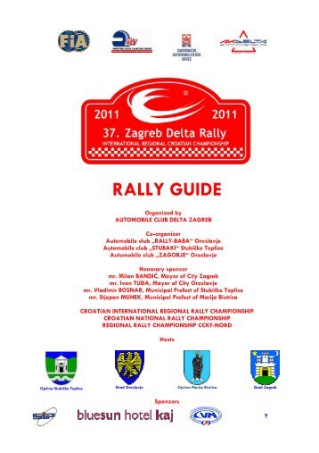 RALLY GUIDE - 38. Zagreb Delta Rally