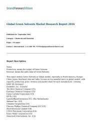 Global Green Solvents Market Research Report 2017