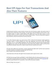 Best UPI Apps For Fast Transactions And Also Their Features
