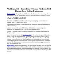 Webinar JEO review - Get $15900 free bonuses now!