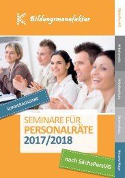 Seminarplan 2017/2018 für Personalräte nach SächsPersVG