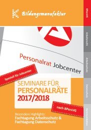 Seminarplan für Personalräte von Jobcentern nach BPersVG