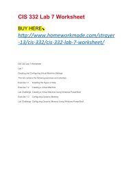 CIS 534 Lab 7 Assessment Worksheet Configuring a Virtual Private