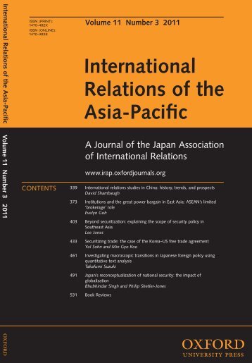 International Relations of the Asia-Pacific - Oxford Journals