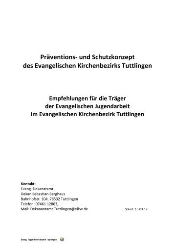 Präventions- und Schutzkonzept des Evangelischen Kirchenbezirks Tuttlingen