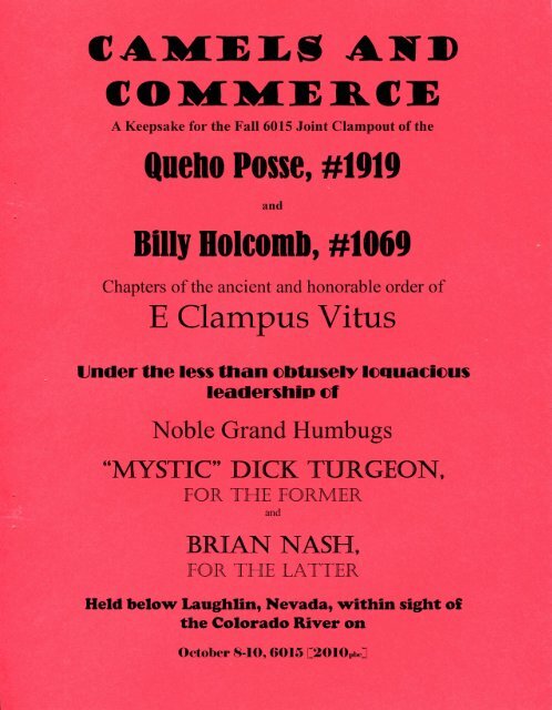6015/2010 Fall Clampout \"Camels And Commerce\" History