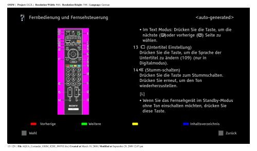 Sony KDL-52V5810 - KDL-52V5810 Istruzioni per l'uso Tedesco