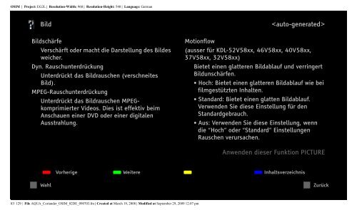 Sony KDL-52V5810 - KDL-52V5810 Istruzioni per l'uso Tedesco