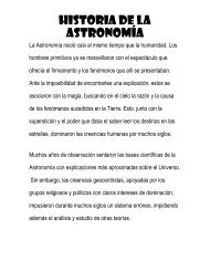 HISTORIA DE LA ASTRONOMÍA