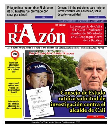 Diario La Razón jueves 27 de abril de 2017